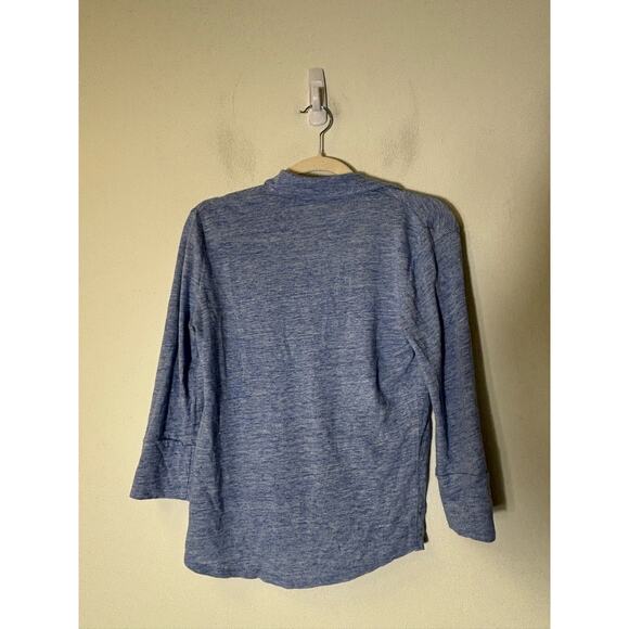 J. McLaughlin Light Blue Long Sleeve V-Neck Linen Blend Button Up Sz XS - Picture 2 of 2